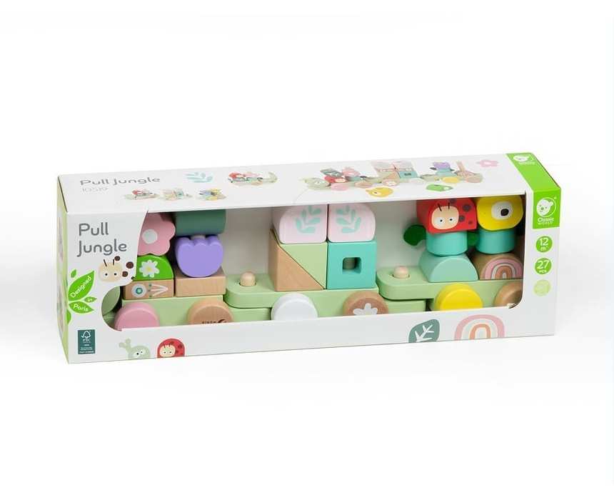 Wooden Jungle Pull Along Set