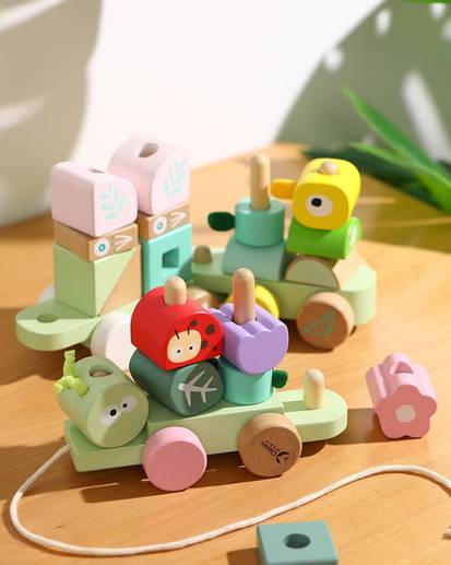 Wooden Jungle Pull Along Set