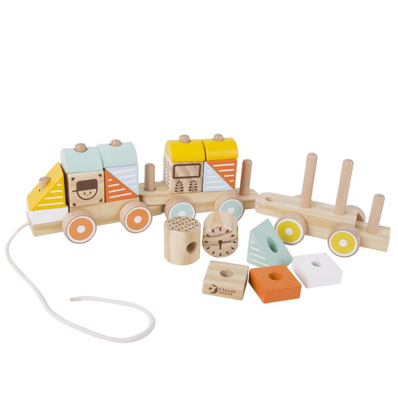 Wooden Pull Along Shape Train