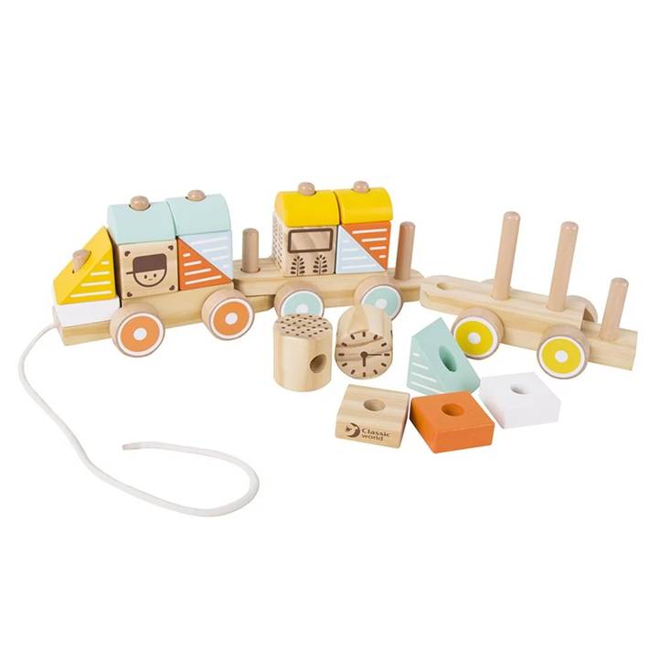 Wooden Pull Along Shape Train