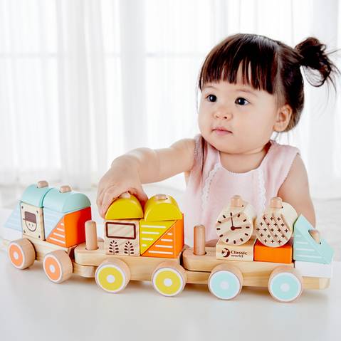 Wooden Pull Along Shape Train