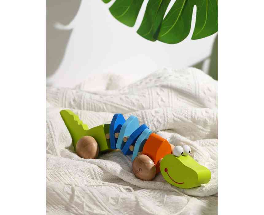 Wooden Pull Along Crocodile