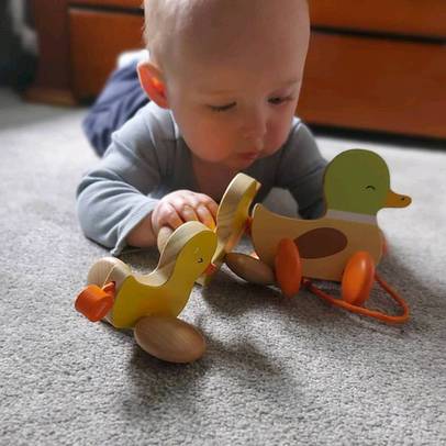 Wooden Pull Along Paddling Ducks