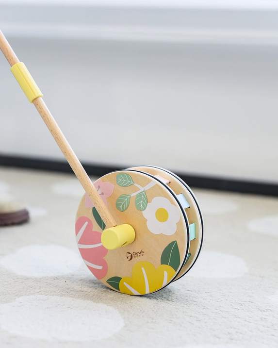 Wooden Rainbow Roll Push Toy