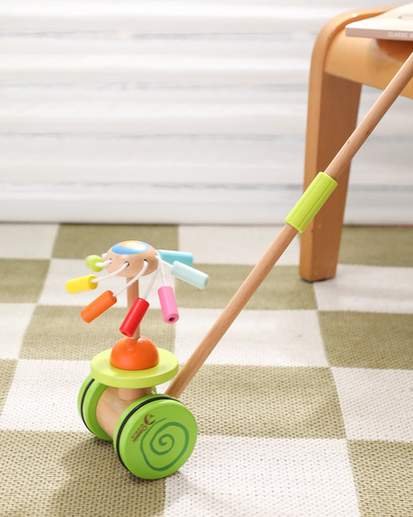 Wooden Push Along Rainbow Flower