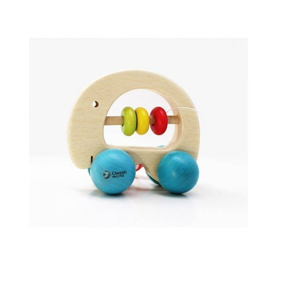 Wooden Elephant Baby Rattle