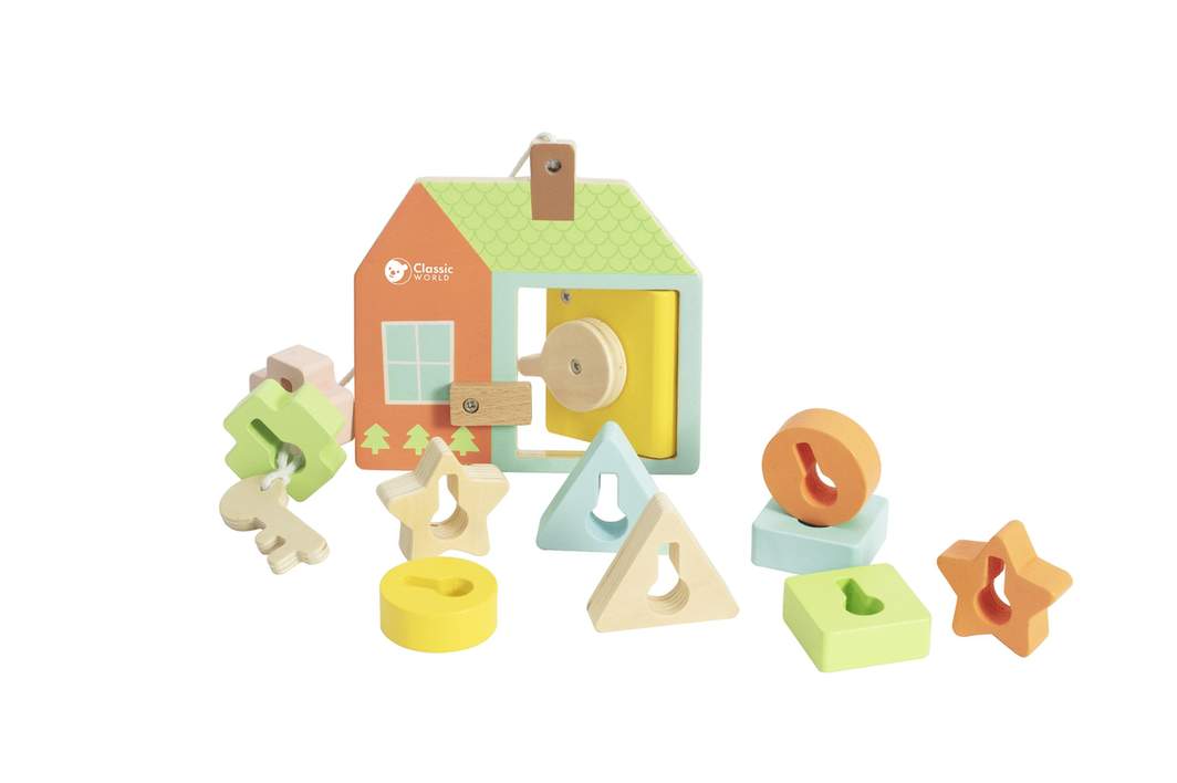 Wooden Locking Door Shape Sorter