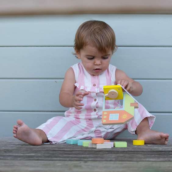 Wooden Locking Door Shape Sorter