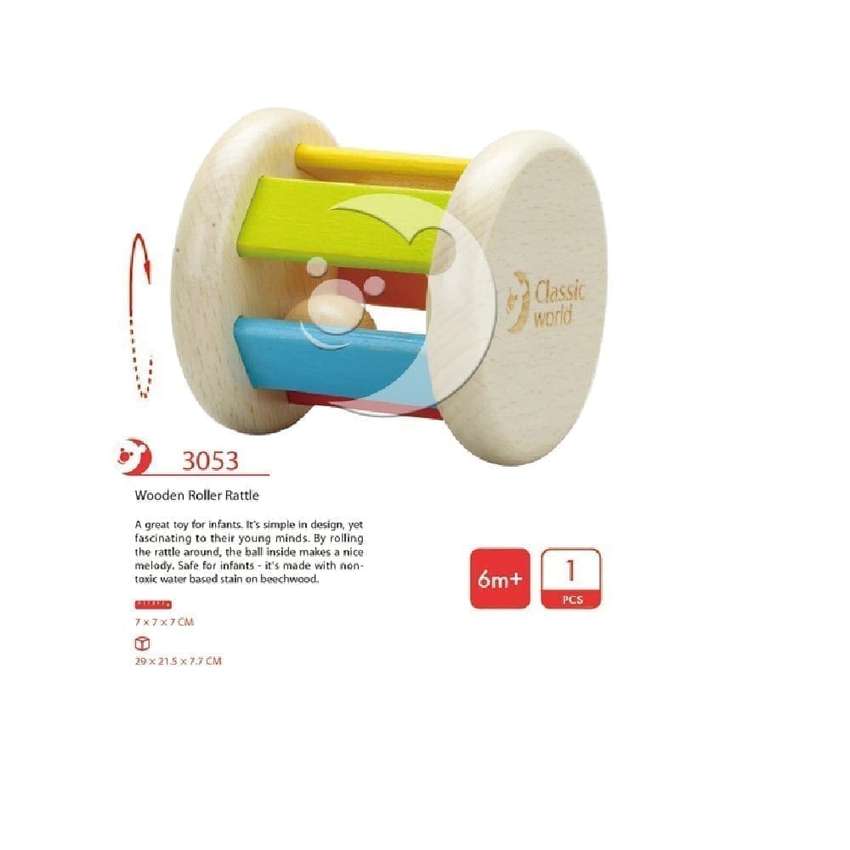 Wooden Roller Rattle Push Toy