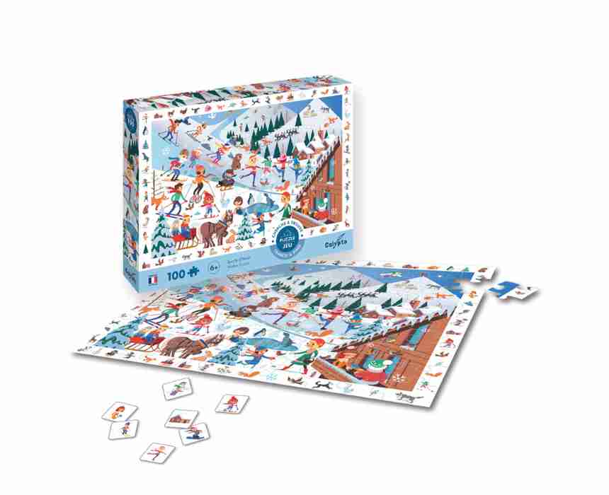Seek and Find Jigsaw Puzzle, Winter Sports, 100 Pieces
