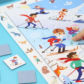 Seek and Find Jigsaw Puzzle, Winter Sports, 100 Pieces