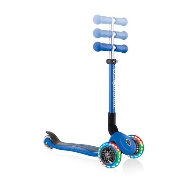 Globber Junior Foldable Lights Scooter, Navy Blue