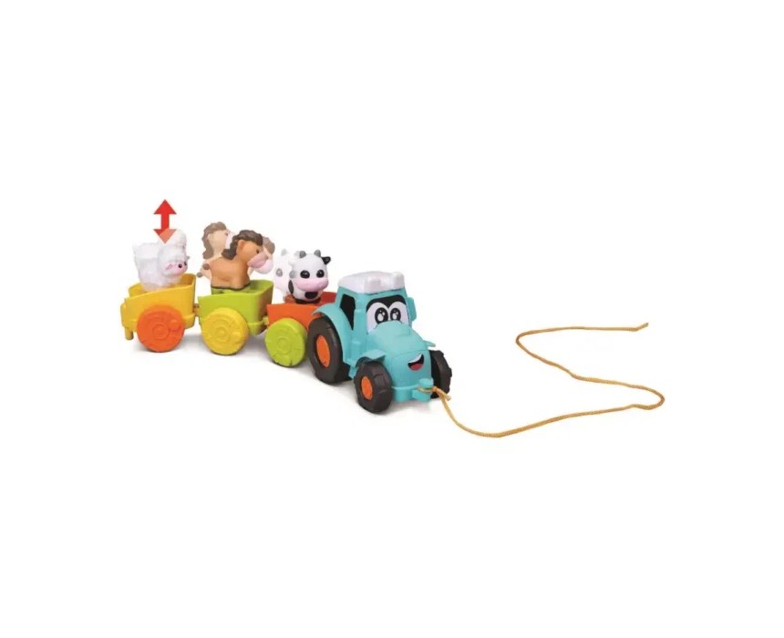 BB Junior Pull Along Farm Tractor with Trailer