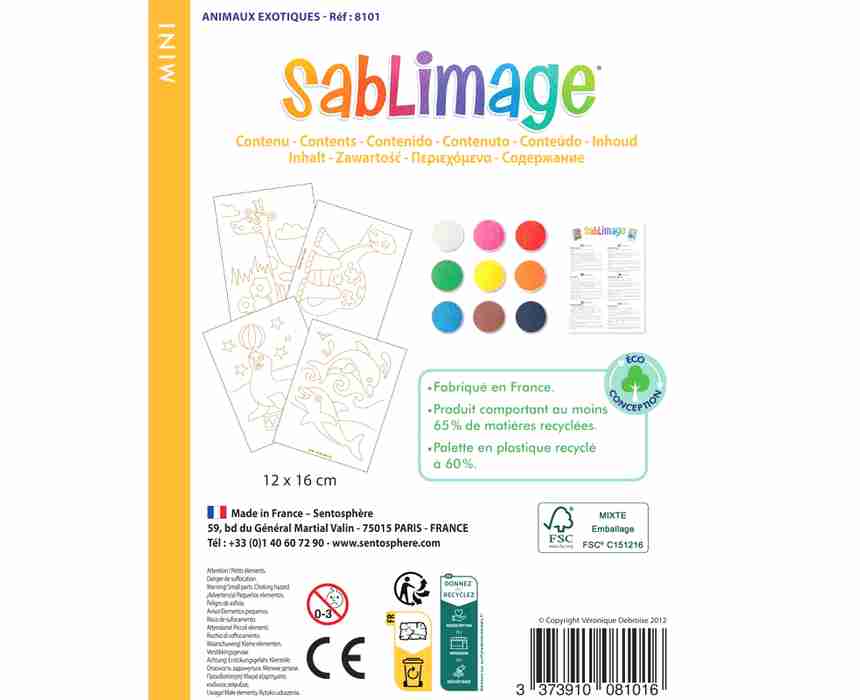 Sablimage Mini Sand Art Kit, Exotic Animals