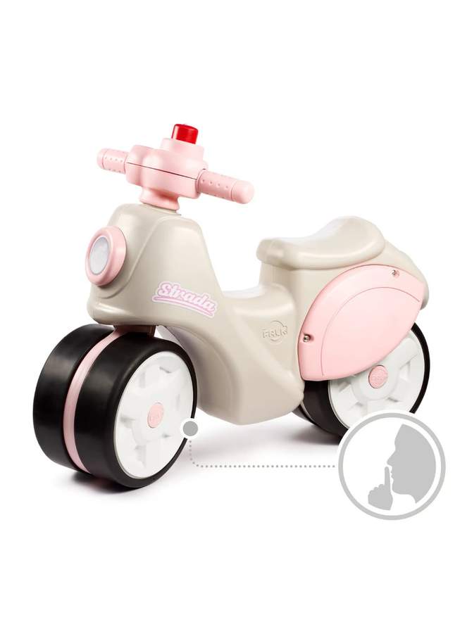 Falk Strada Balance Bike Scooter, Cream and Pink
