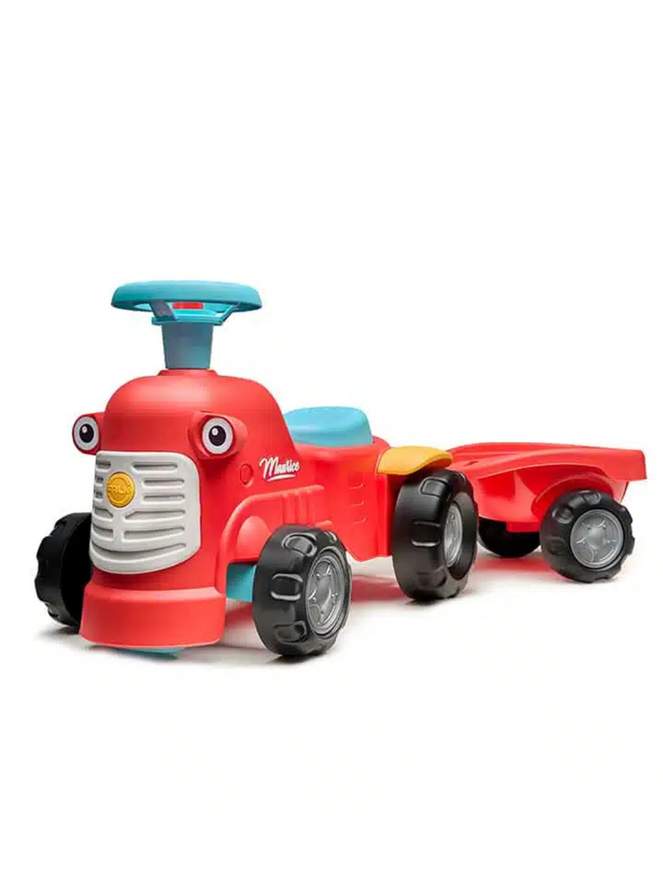 Falk Maurice Retro Ride-on Tractor with Trailer, Red