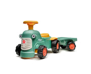 Falk Maurice Retro Ride-on Tractor with Trailer, Green