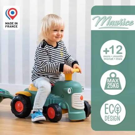 Falk Maurice Retro Ride-on Tractor with Trailer, Green