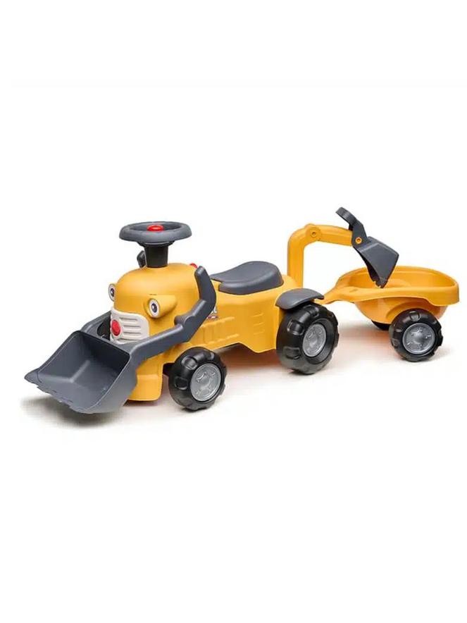 Falk Marcel Construction Ride-on Carrier with Excavator and Trailer, Yellow