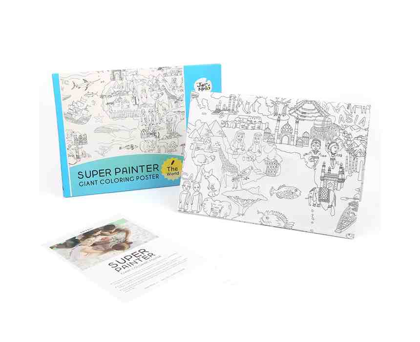 Jar Melo Super Painter Giant Coloring Poster, The World