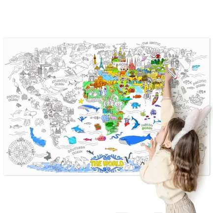 Jar Melo Super Painter Giant Coloring Poster, The World