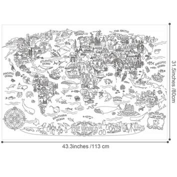 Jar Melo Super Painter Giant Coloring Poster, The World