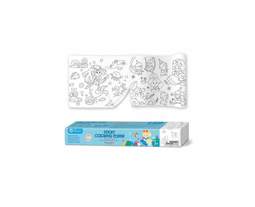 Jar Melo Sticky Coloring Poster Roll, Fairytale Land