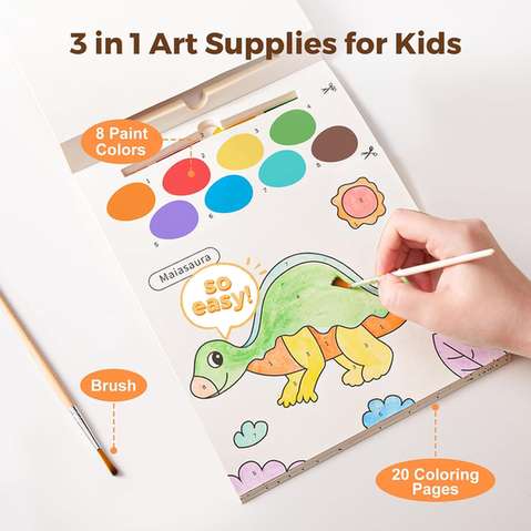 Jar Melo Watercolor Painting Book, The Dinosaur Paradise