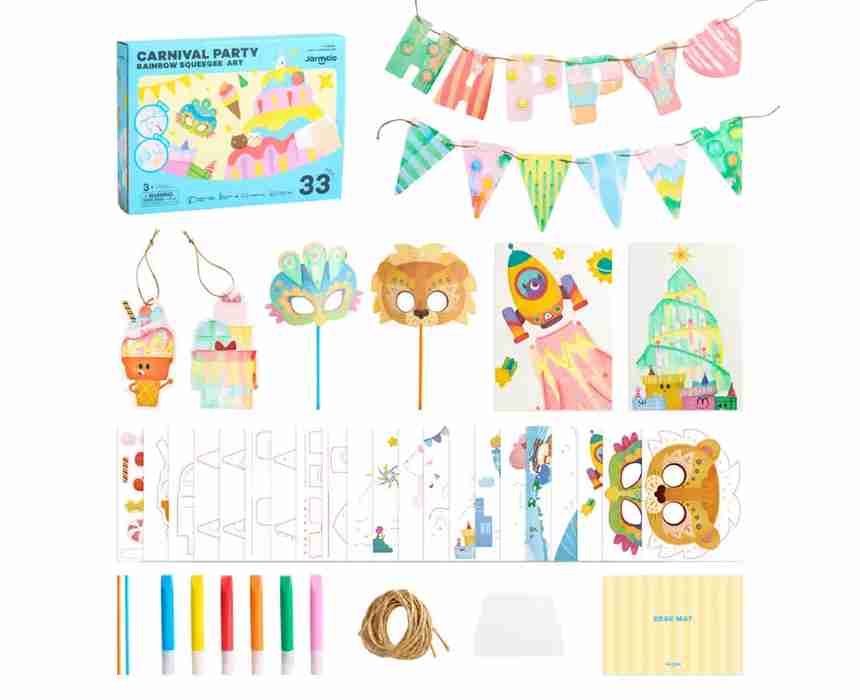 Jar Melo Carnival Party Rainbow Squeegee Art Kit