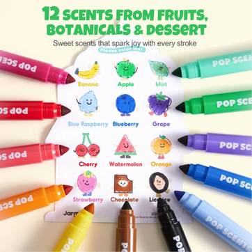 Jar Melo Pop Scents Scented Markers, 24 Colors