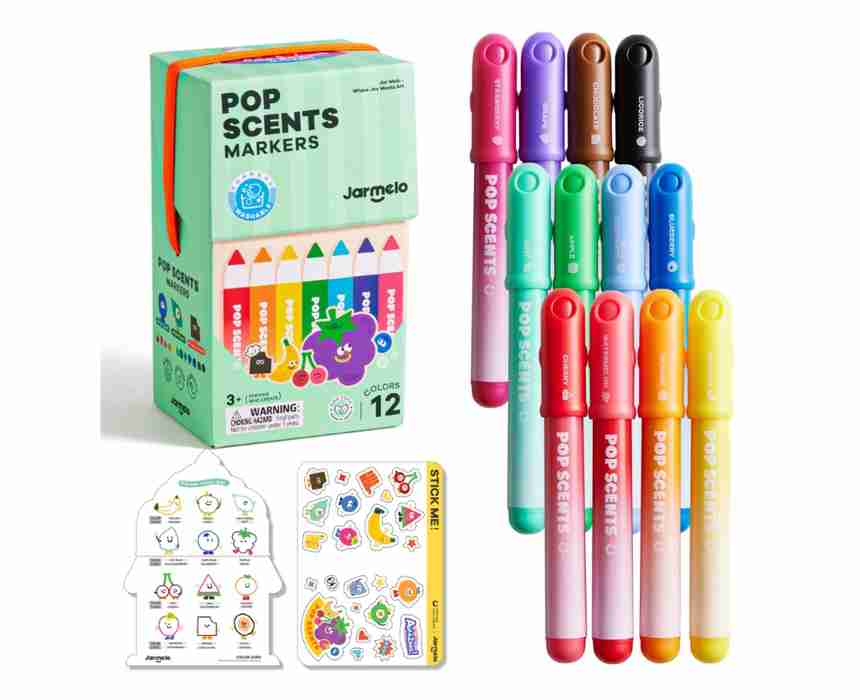 Jar Melo Pop Scents Scented Markers, 12 Colors