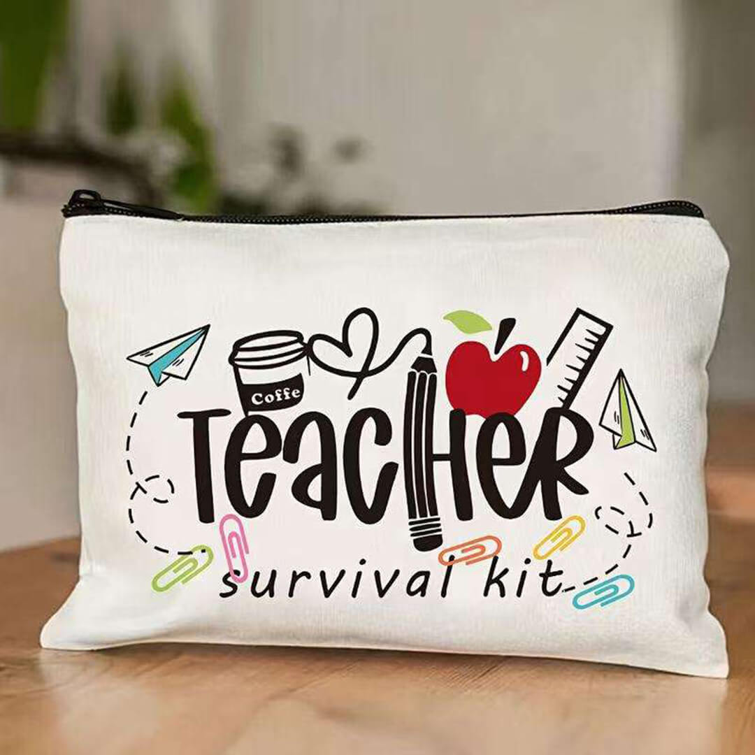 Teacher gift pouch for stationery and personal items, teacher survical kit.