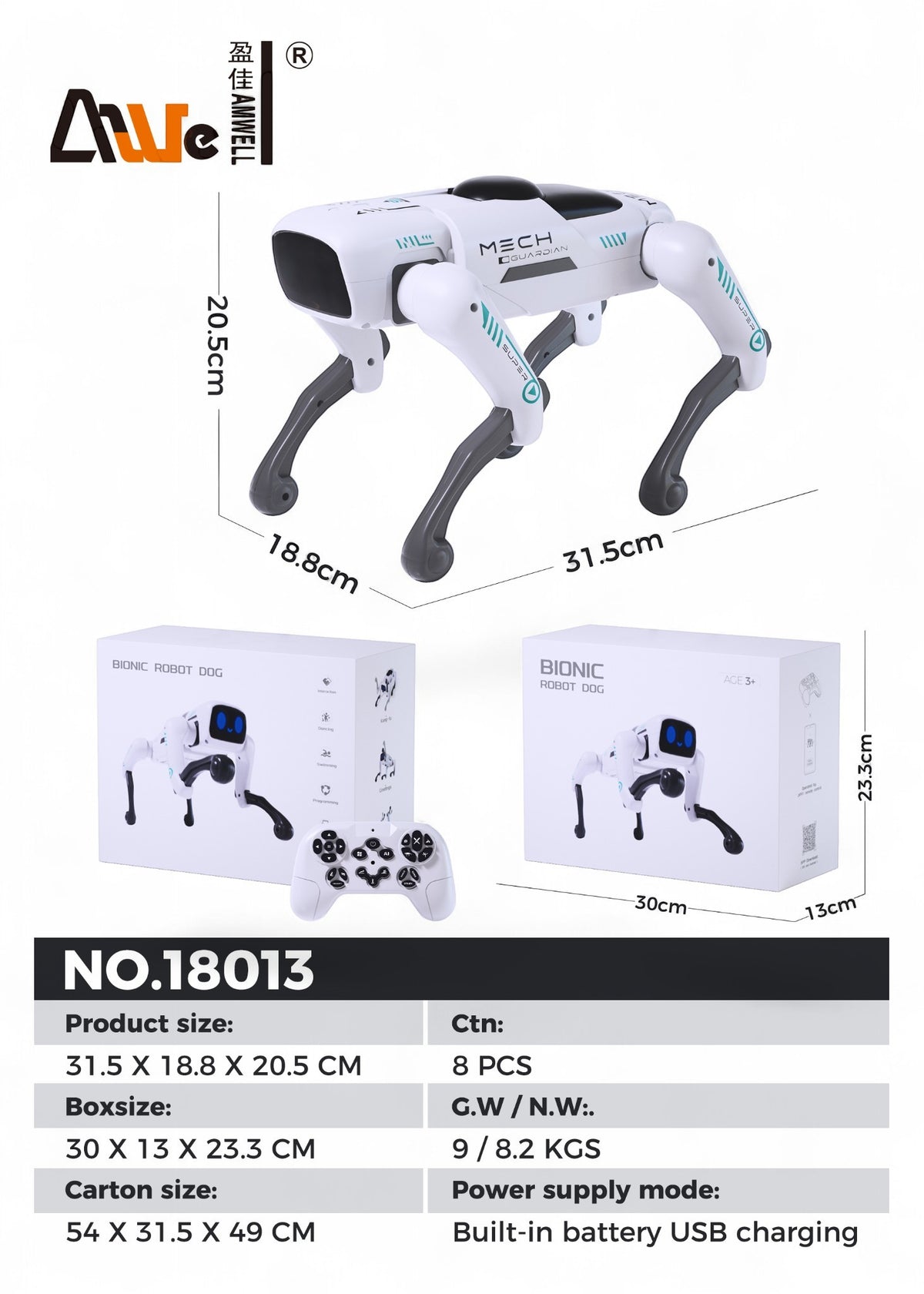 Weiwei Smart Robot Dog with App and Remote