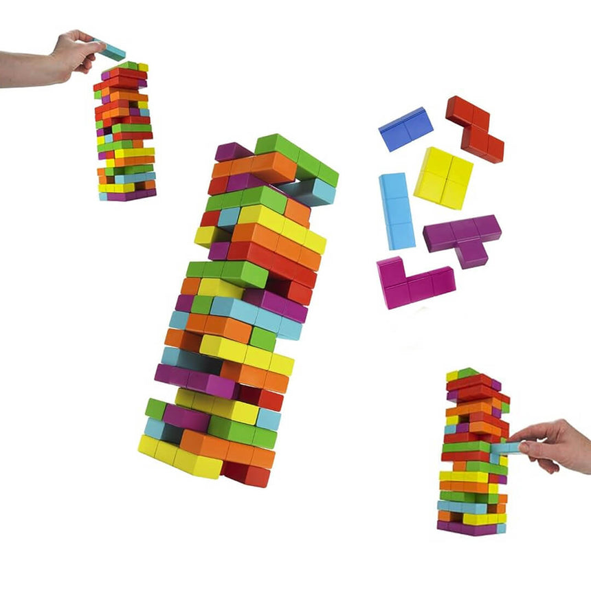 Colorful Tetris Jenga Block Stacking Game 47 Pieces