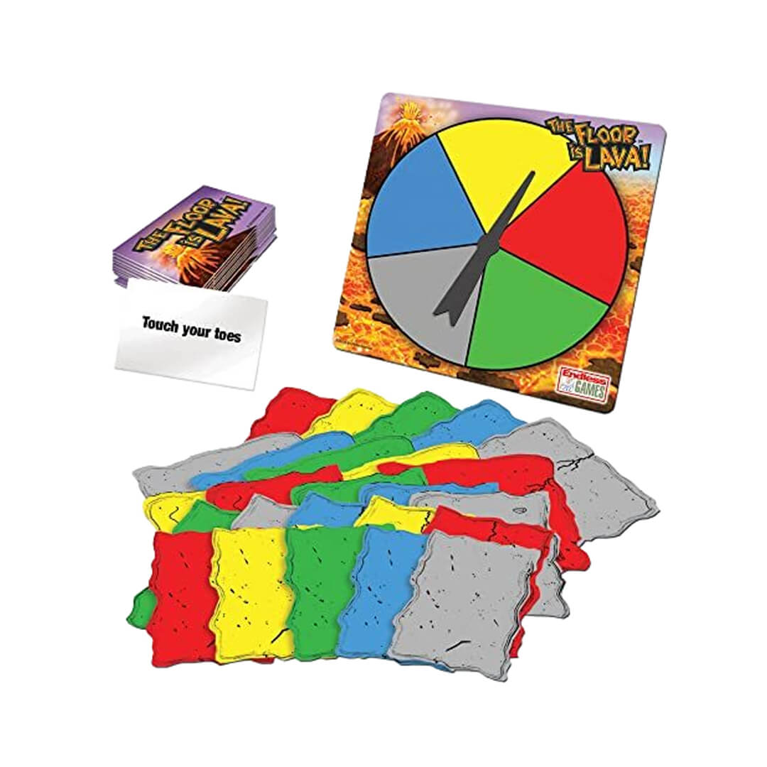 The Floor Is Lava family game with foam safety stones