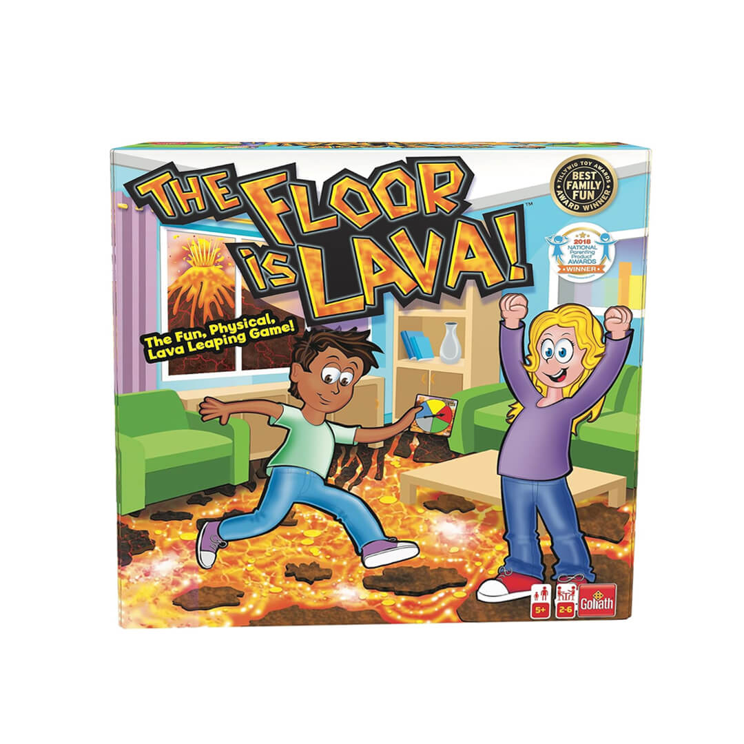Kids active jumping game with colorful foam floor stones