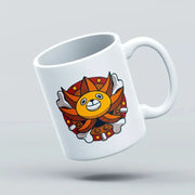 A white ceramic mug with a Thousand Sunny design featuring the Straw Hats' ship from the anime One Piece.