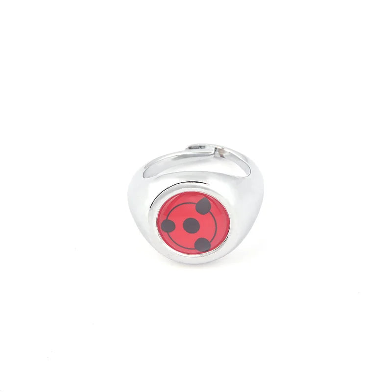 3 Tomoe Crimson Sharingan Adjustable Metal Ring