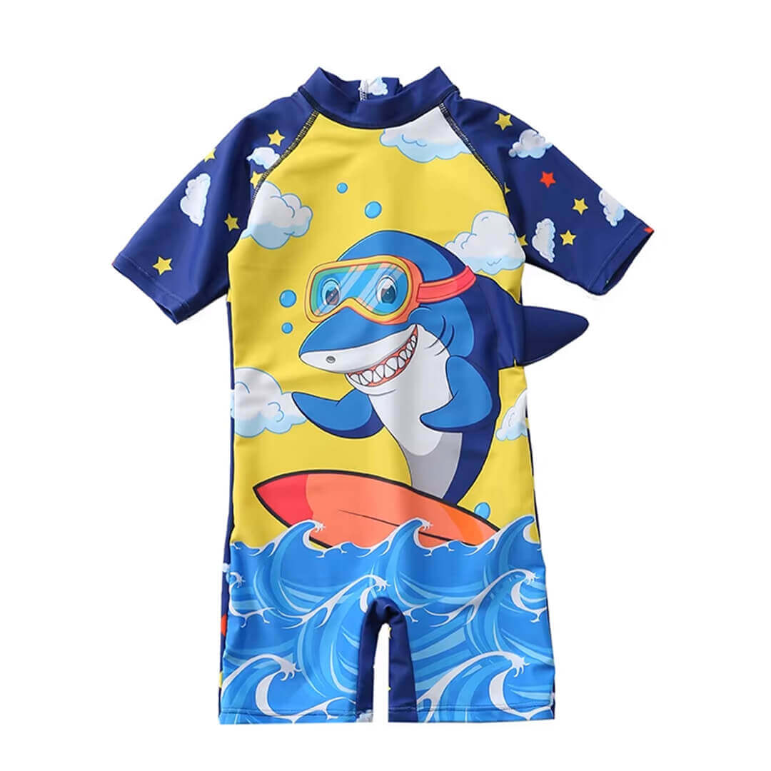 Boys' shark bathing suit for babies 6–12 months soft and lightweight