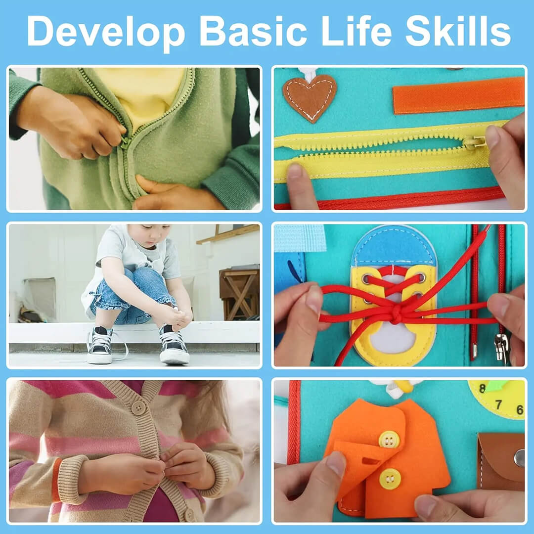 Interactive felt board teaching practical skills, space theme