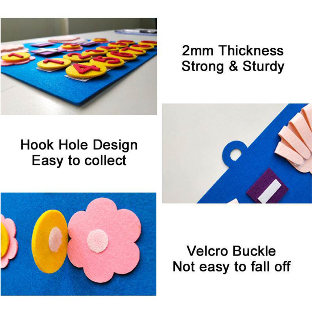 Felt math addition and subtraction education toy with velcro buckle