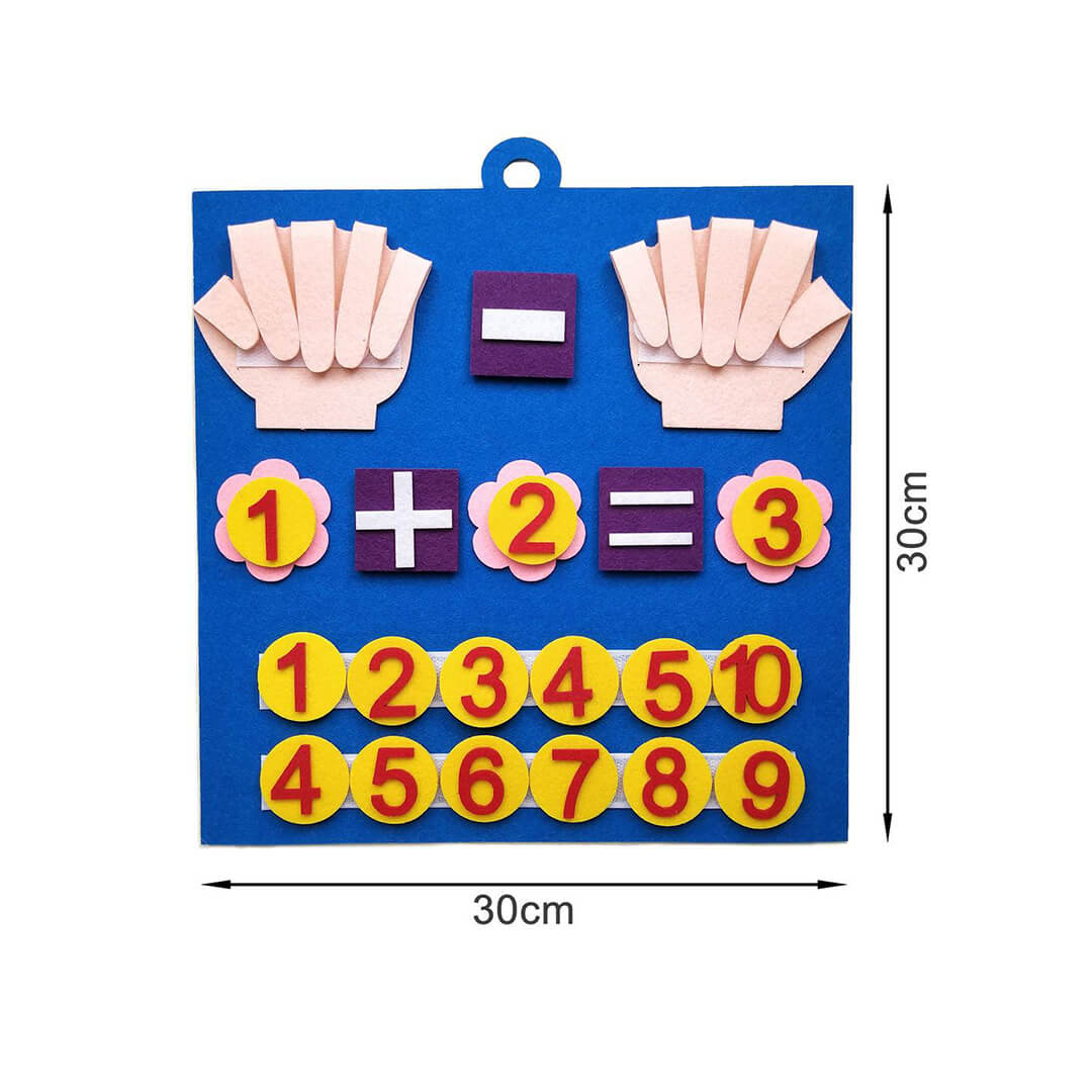 Felt finger counting math educational toy, dimensions