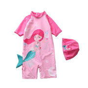 Toddler girls' one-piece mermaid swimwear with a stretchy, comfortable fit