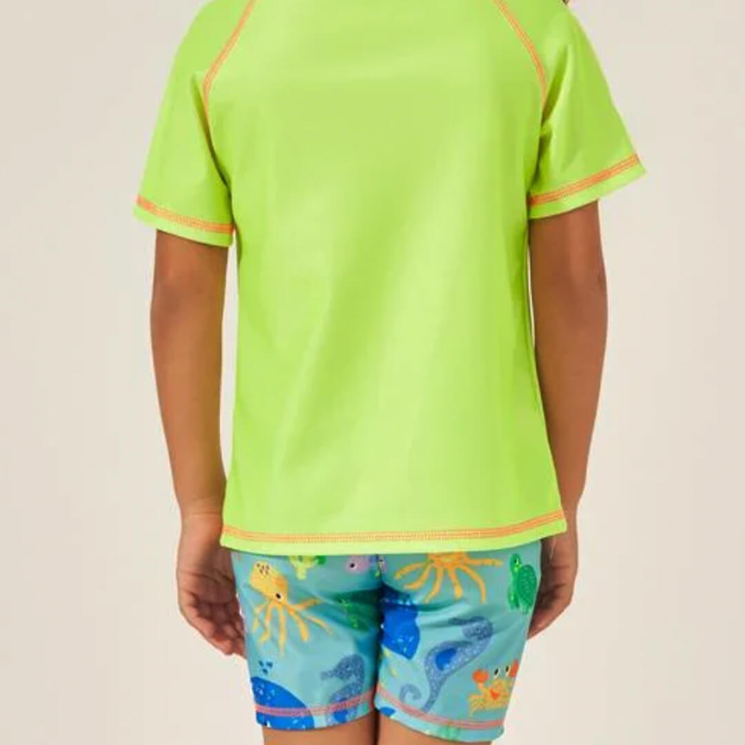 Toddler swim outfit with octopus print and sea animal design