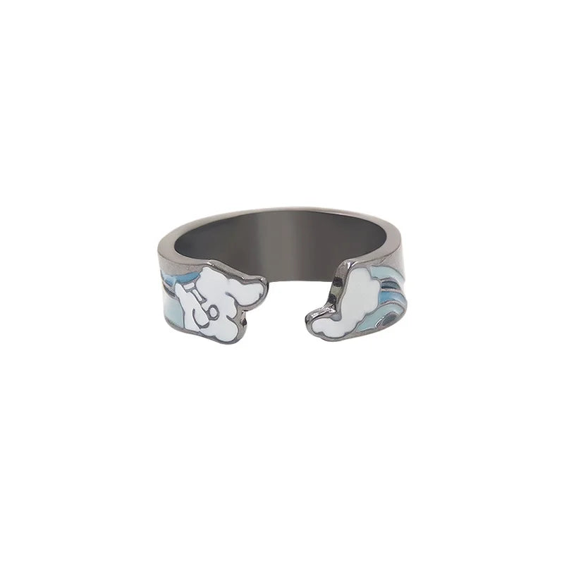 Demon Slayer Giyu Tomioka Pattern  Metal Alloy Adjustable Ring