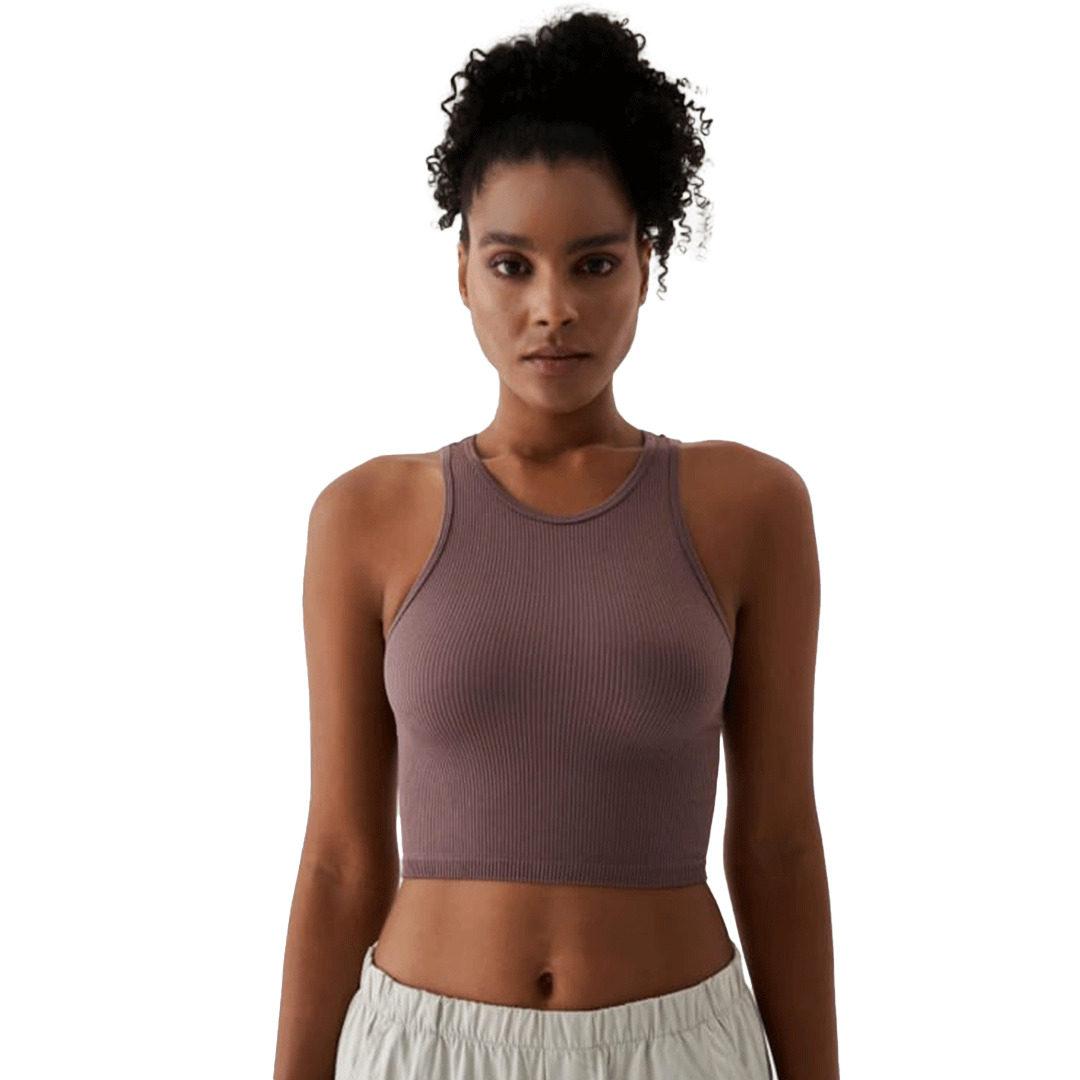 Crop Top Sports Singlet Dark Rose