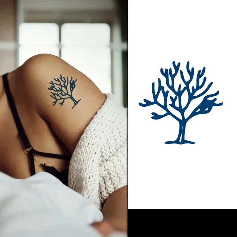 tree on shoulder temporary tattoo