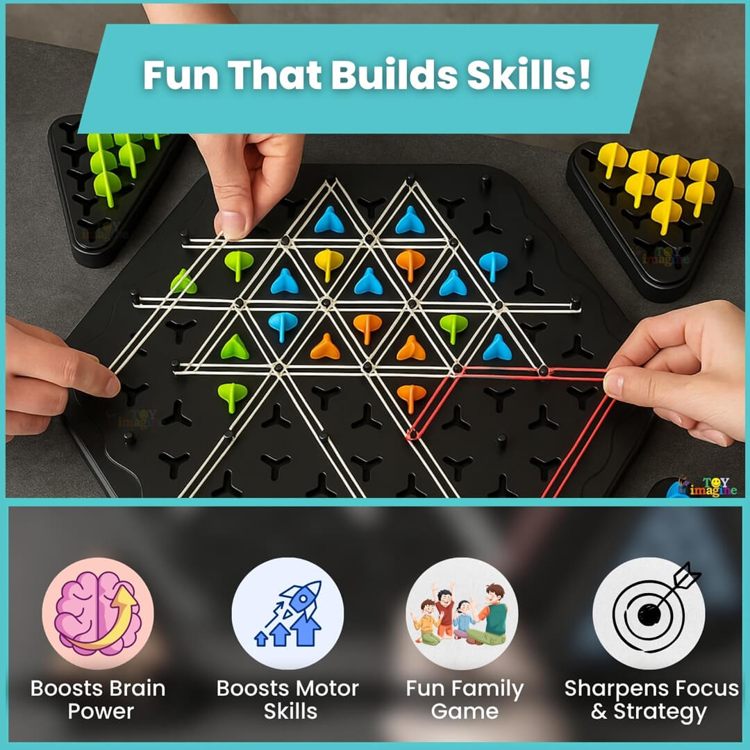 Interactive triangle strategy game for 2 to 4 players