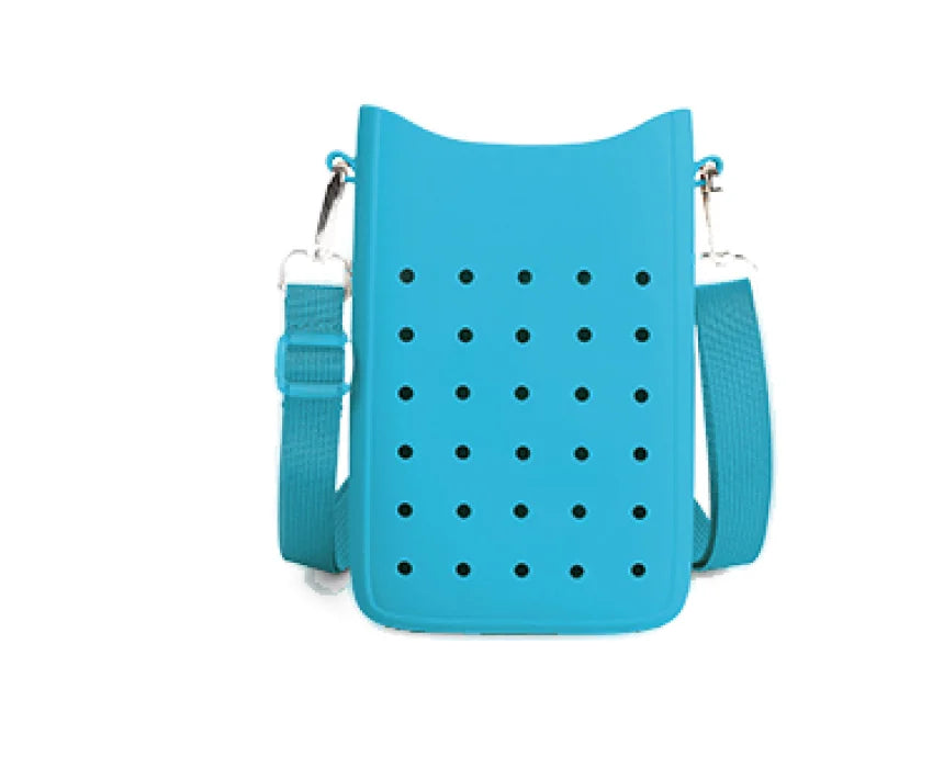 Turqoise Croc Charm Crossbody Pin Bag