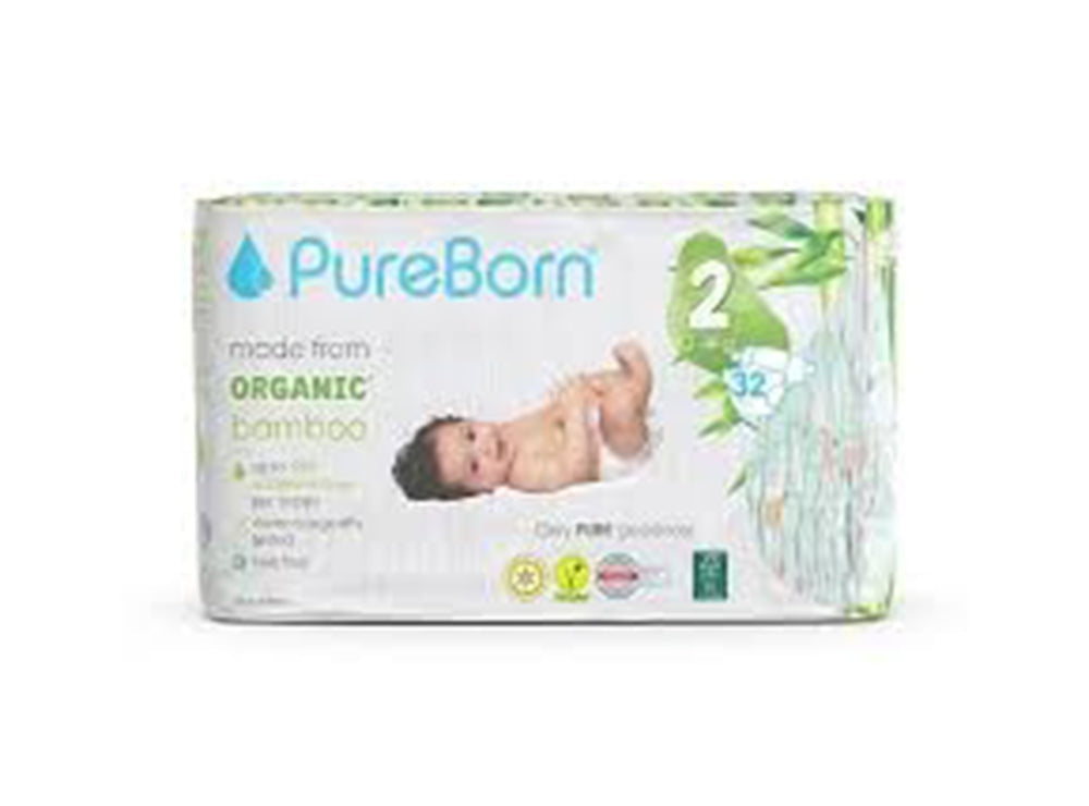 Pureborn Organic Diapers Size 2 32 Pieces